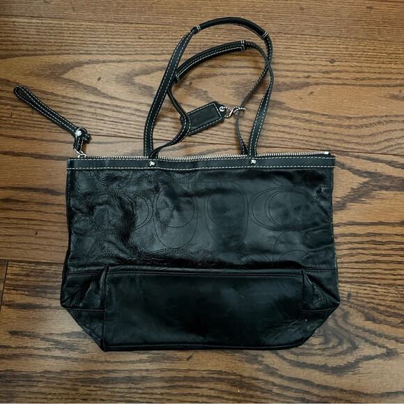 Vintage Coach Leather C Stitch Monagram Bag - Picture 8 of 8